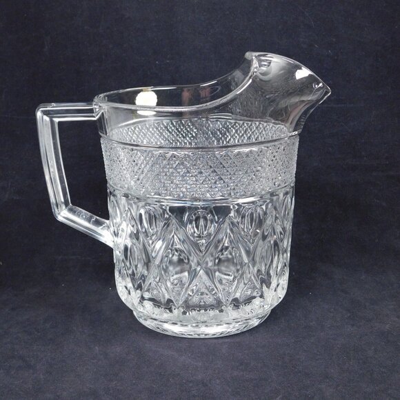 Imperial Glass Cape Cod Clear Large Ice Lip 56oz Pitcher Vintage 7.875" High - Picture 3 of 10